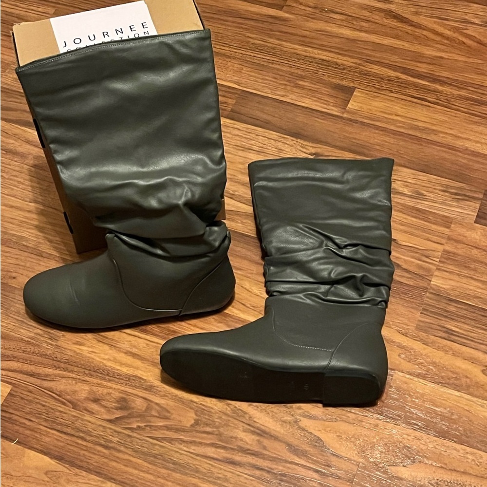 Knee high grey boots